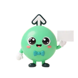 Pip, the TrustChain guide, holding up a blank card